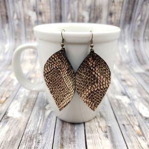 Snake skin look Faux Leather Earrings!